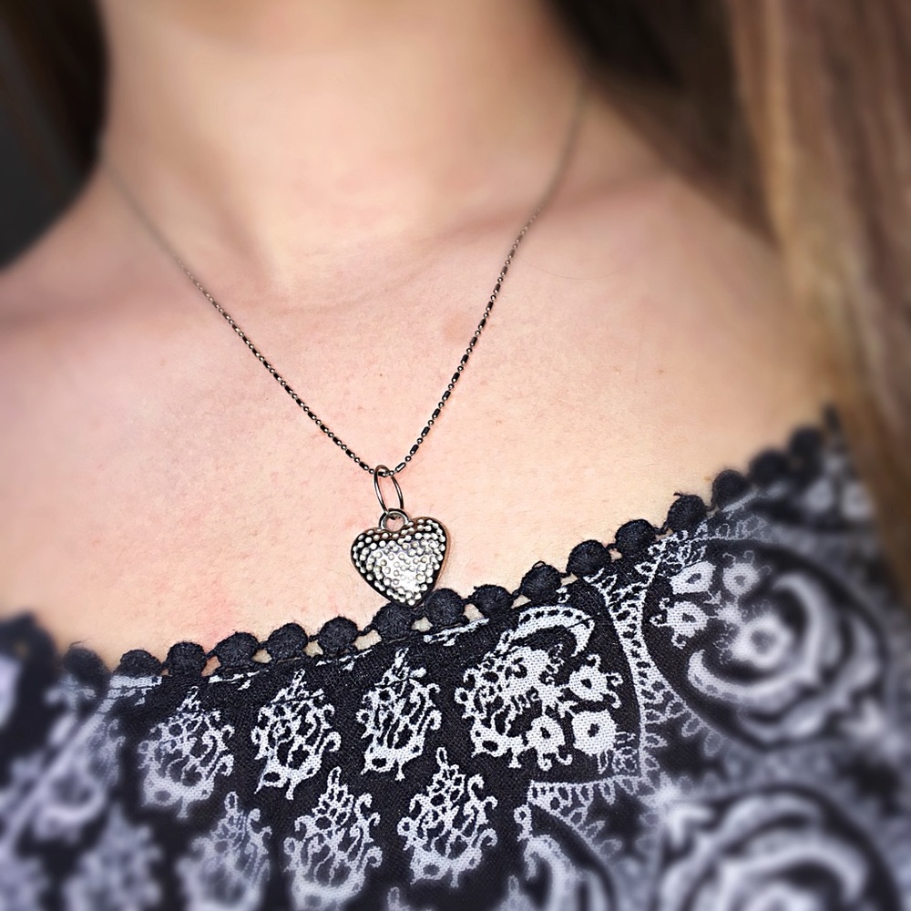 Silver Jewel Heart Necklace